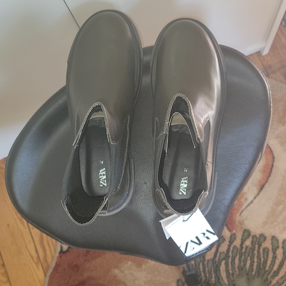 🎉HP🎉NWT ZARA LEATHER ANKLE BOOTS - Picture 11 of 17